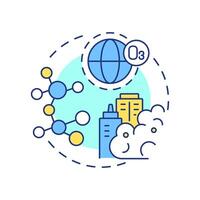 Atmospheric chemistry multi color concept icon. Studying climate changes impact on air quality. Weather forecast. Round shape line illustration. Abstract idea. Graphic design. Easy to use in article vector