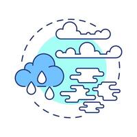 Cloud physics multi color concept icon. Study formations of water drops and ice. Atmospheric science. Round shape line illustration. Abstract idea. Graphic design. Easy to use in presentation vector