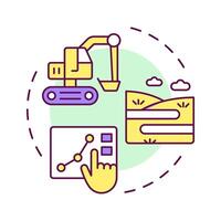 Trenching multi color concept icon. Horizontal extent of soil layers studying. Geotechnical survey test. Round shape line illustration. Abstract idea. Graphic design. Easy to use in article vector