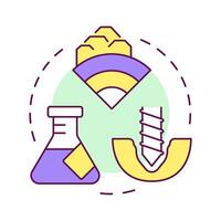 Boring multi color concept icon. Drilling holes into ground to obtain soil. Geotechnical survey. Round shape line illustration. Abstract idea. Graphic design. Easy to use in presentation vector