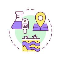 In situ testing multi color concept icon. Real time data on soil behavior. Geotechnical exploration. Round shape line illustration. Abstract idea. Graphic design. Easy to use in article vector