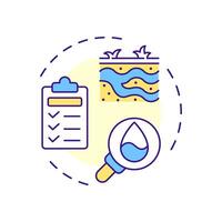 Groundwater investigations multi color concept icon. Studying water level impact on construction industry. Round shape line illustration. Abstract idea. Graphic design. Easy to use in article vector