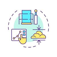 Proctor compaction test multi color concept icon. Optimum moisture content for soil maximum dry density. Round shape line illustration. Abstract idea. Graphic design. Easy to use in presentation vector