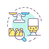 Dry density test multi color concept icon. Evaluating strength and load bearing capacity. Geotech survey. Round shape line illustration. Abstract idea. Graphic design. Easy to use in presentation vector