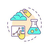Laboratory testing of soils and rocks multi color concept icon. Geotechnical investigation procedure. Round shape line illustration. Abstract idea. Graphic design. Easy to use in article vector