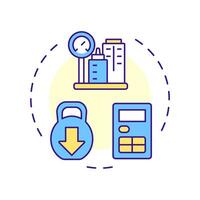 Bearing capacity examination multi color concept icon. Evaluating soil strength. Geotechnical survey. Round shape line illustration. Abstract idea. Graphic design. Easy to use in article vector