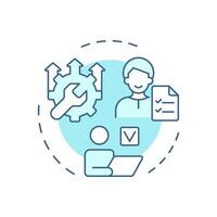 Work order management soft blue concept icon. Core feature of FMS system. Field service management. Round shape line illustration. Abstract idea. Graphic design. Easy to use in article vector