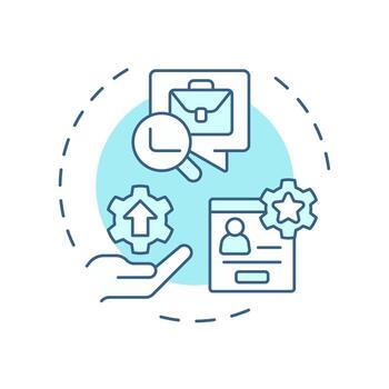 Case management soft blue concept icon. Core feature of FMS systems. Field service management. Round shape line illustration. Abstract idea. Graphic design. Easy to use in article vector