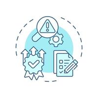Defect managemnet soft blue concept icon. Core feature of FMS system. Field service management. Round shape line illustration. Abstract idea. Graphic design. Easy to use in article vector