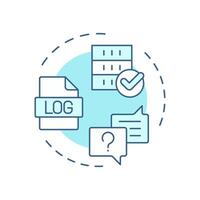 Real-time knowledge soft blue concept icon. Tracking and monitoring. Field service management. Round shape line illustration. Abstract idea. Graphic design. Easy to use in article vector