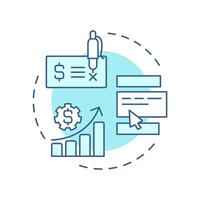 Increase revenue steam soft blue concept icon. Expand services. Benefit of FSM. Field service management. Round shape line illustration. Abstract idea. Graphic design. Easy to use in article vector