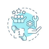 Improve first-time fix rate soft blue concept icon. Benefit of FSM. Field service management system. Round shape line illustration. Abstract idea. Graphic design. Easy to use in article vector