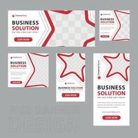 Modern Web Banner Set Design Template With Geometric Shapes vector
