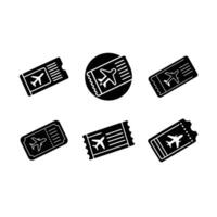 Boarding Pass Icon - and Linocut Silhouette Design vector
