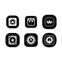 and Linocut Silhouette Design - App Store Icon vector