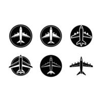 Airplane Icon and Linocut Silhouette Design for vector