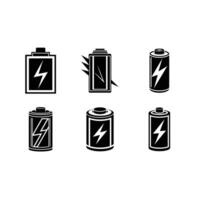 Battery Icon and Linocut Silhouette Design vector