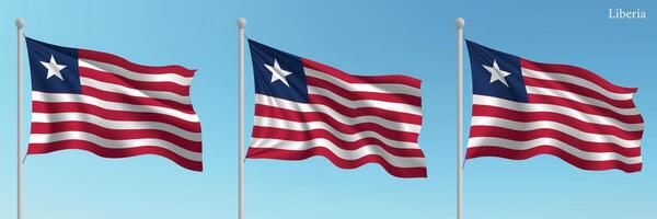Three american flags are flying in the air vector