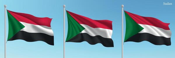 Three ugandan flags are flying in the air vector