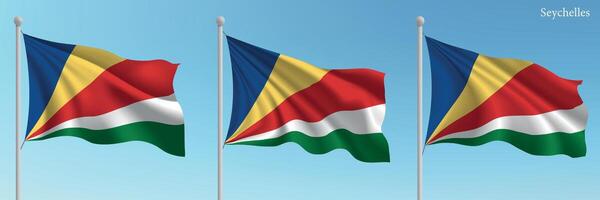 Three flags of the republic of seychelles vector