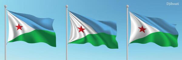 Three flags of the republic of sudan vector