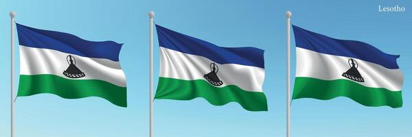 Three flags with the flag of the republic of sudan vector