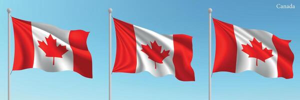 Canada flag waving in the wind vector