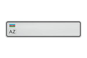 New Car number plate of Azerbaijan. Vehicle registration license vector