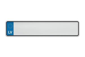 New Car number plate of Latvia. Vehicle registration license vector