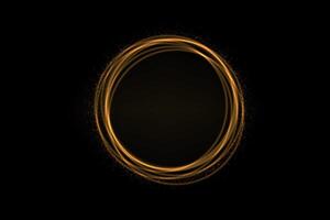 An orange circle with a black background vector
