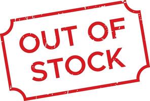 Red grunge rubber stamp displaying out of stock highlights issues of scarcity and unavailability, signaling the urgent need for restocking in retail and online commerce vector