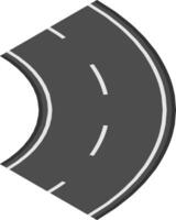 Curving asphalt road stretching into the distance, featuring white lane dividers, creating a sense of journey and transportation infrastructure vector