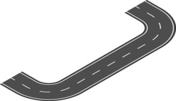 Winding road stretching endlessly into the horizon, featuring crisp white lane dividers, inviting travelers to embrace the thrill of journey and adventure along the path ahead vector