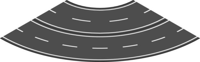 Curving upward, a two lane road creates a dynamic perspective, symbolizing concepts of infrastructure development and transportation within an urban landscape vector