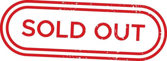 Red grunge rubber stamp seal featuring a double oval border, conveying a sold out message. Isolated on a clean white background, perfect for business and marketing contexts vector
