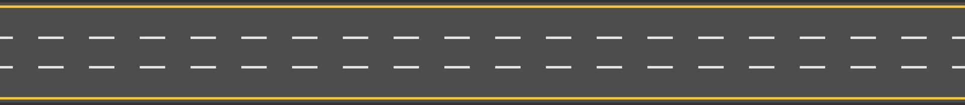 Seamless texture of an asphalt road surface featuring white dashed lines and yellow edges, ideal for backgrounds, game development, or any project requiring a realistic road depiction