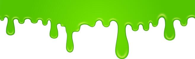 Bright green slime dripping down on a white background, creating a vibrant and gooey visual effect, perfect for halloween or any project needing a touch of playful slime vector