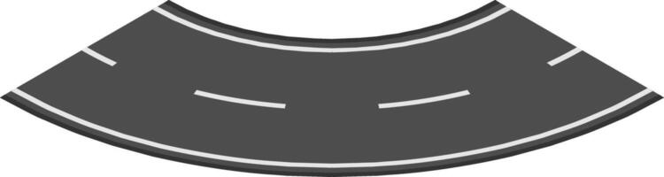 Winding road segment with central lines ensuring traffic flow and safety, ideal for urban planning, transportation, or infrastructure projects, symbolizing the journey, connectivity, and movement vector