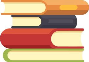 Four vibrant books stacked together, forming an eye catching display that symbolizes learning, knowledge, and the pursuit of education in various fields of study vector