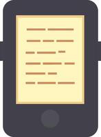 Mobile device featuring a vibrant yellow screen displaying text, representing activities like reading, browsing, and accessing information on a smartphone vector