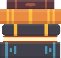 Stacking five colorful books creates a visually captivating tower, symbolizing the journey of learning, education, and the endless pursuit of knowledge and wisdom vector