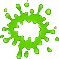 Bright green slime is splashing, creating a dynamic and vibrant splat with smaller droplets surrounding it against a clean white background vector