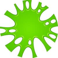 Bright green slime splashing against a white background, creating a playful and messy scene with various sized holes, evoking a fun and vibrant atmosphere vector