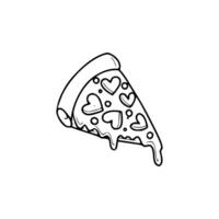 A slice of pizza with hearts on it vector