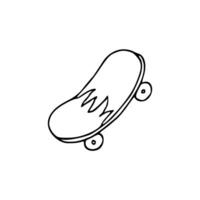 A black and white drawing of a skateboard vector