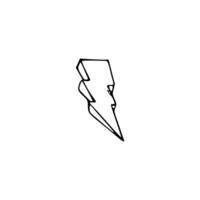 A lightning bolt is drawn in a line on a white background vector