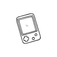 A black and white drawing of a game console vector