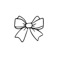 A black and white drawing of a bow vector