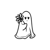 A ghost holding a flower in its hand vector