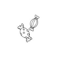 A drawing of a candy and a balloon vector